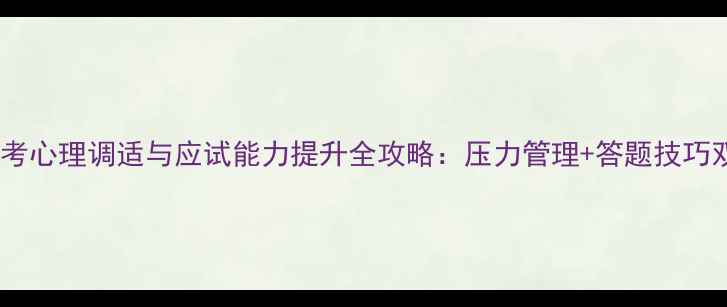 图片 中职生高考心理调适与应试能力提升全攻略：压力管理+答题技巧双轨并进1