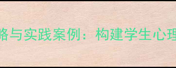 图片 学校心理健康管理策略与实践案例：构建学生心理健康的五大有效方法
