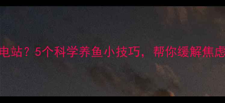 图片 年轻人养鱼=心理健康充电站？5个科学养鱼小技巧，帮你缓解焦虑抑郁｜附心理自测表✨1