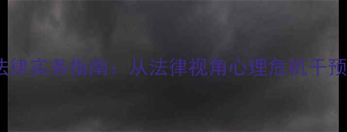 图片 心理健康与法律实务指南：从法律视角心理危机干预与权益保护1
