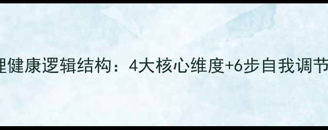 图片 心理健康逻辑结构：4大核心维度+6步自我调节法1