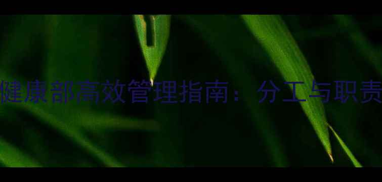 图片 心理健康部高效管理指南：分工与职责全面