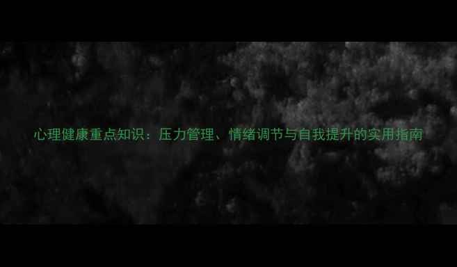 图片 心理健康重点知识：压力管理、情绪调节与自我提升的实用指南
