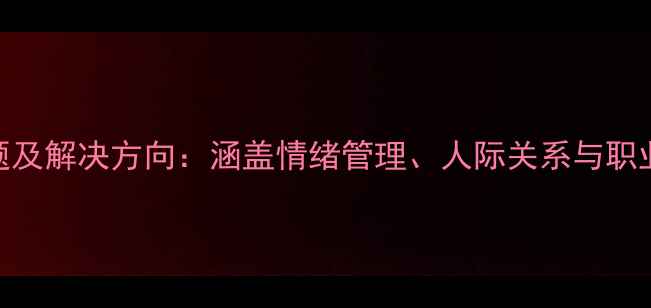 图片 心理医生咨询常见问题及解决方向：涵盖情绪管理、人际关系与职业压力等12个核心领域