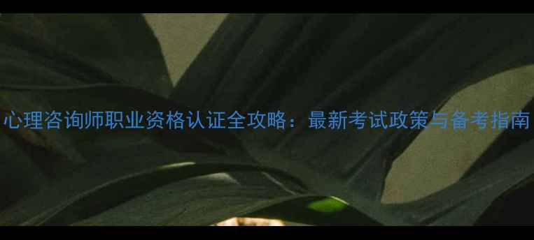 图片 心理咨询师职业资格认证全攻略：最新考试政策与备考指南