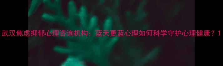 图片 武汉焦虑抑郁心理咨询机构：蓝天更蓝心理如何科学守护心理健康？1
