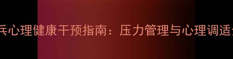 图片 维和官兵心理健康干预指南：压力管理与心理调适全攻略1