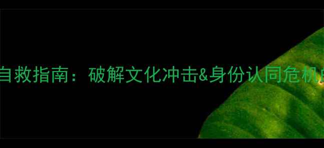 图片 🌟海归心理健康自救指南：破解文化冲击&身份认同危机的7天行动方案💡