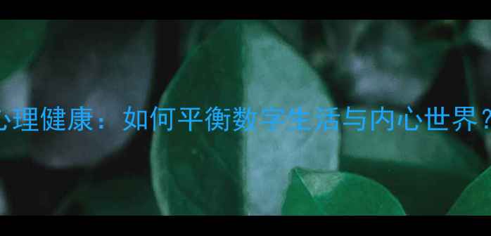 图片 🌟网络健康与心理健康：如何平衡数字生活与内心世界？5个实用技巧1