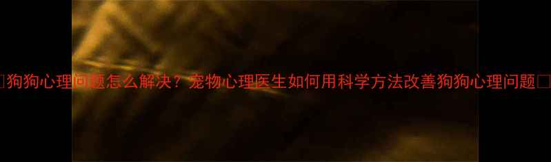 图片 📚狗狗心理问题怎么解决？宠物心理医生如何用科学方法改善狗狗心理问题🐾1