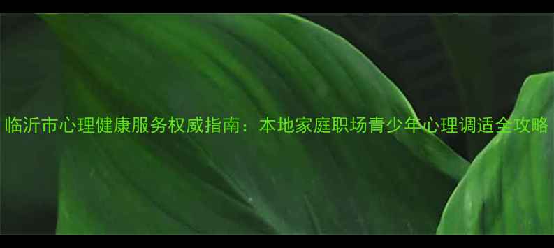 图片 临沂市心理健康服务权威指南：本地家庭职场青少年心理调适全攻略
