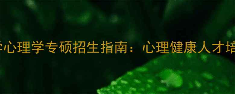 图片 四川师范大学心理学专硕招生指南：心理健康人才培养与报考全2