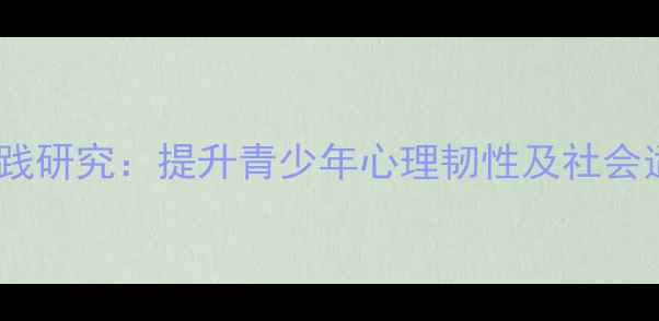 图片 团体心理素质训练实践研究：提升青少年心理韧性及社会适应能力的实证分析2