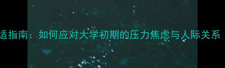 图片 大一新生心理调适指南：如何应对大学初期的压力焦虑与人际关系（1200-2000字）