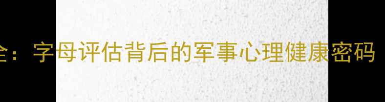 图片 征兵心理测试全：字母评估背后的军事心理健康密码（附测试指南）
