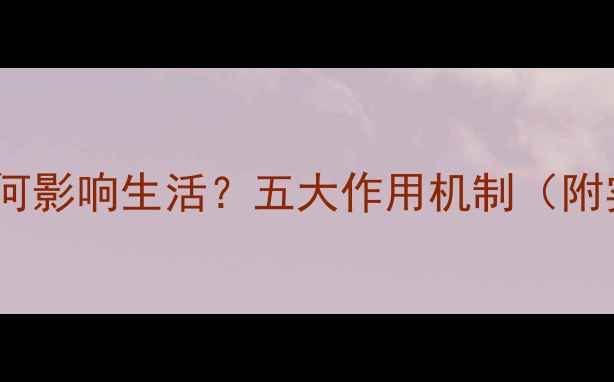 图片 心理健康如何影响生活？五大作用机制（附实操指南）1