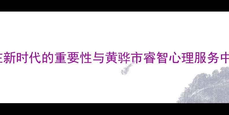 图片 心理健康服务在新时代的重要性与黄骅市睿智心理服务中心的创新实践1