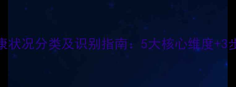 图片 心理健康状况分类及识别指南：5大核心维度+3步自测法