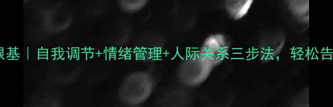 图片 心理健康的根基｜自我调节+情绪管理+人际关系三步法，轻松告别内耗焦虑1
