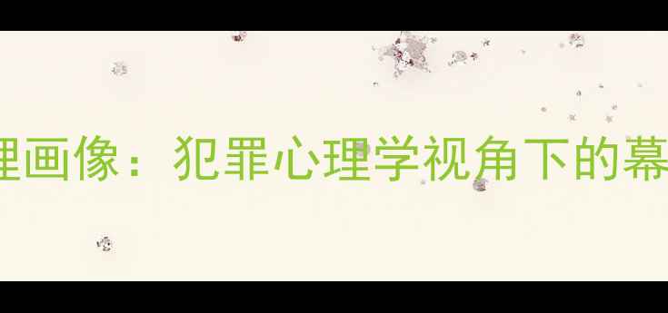 图片 心理罪2连环失踪案心理画像：犯罪心理学视角下的幕后黑手与心理健康警示