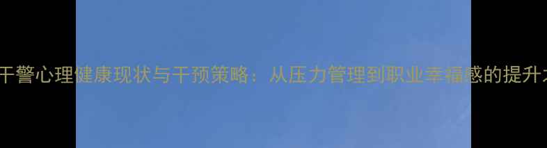 图片 执行干警心理健康现状与干预策略：从压力管理到职业幸福感的提升之路2