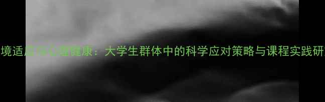 图片 环境适应与心理健康：大学生群体中的科学应对策略与课程实践研究