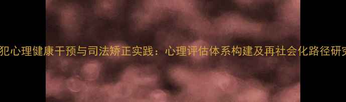 图片 罪犯心理健康干预与司法矫正实践：心理评估体系构建及再社会化路径研究2