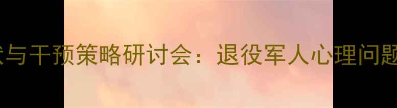 图片 老兵心理健康现状与干预策略研讨会：退役军人心理问题识别与疏导指南1