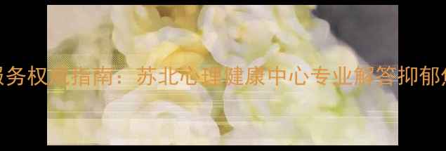 图片 苏北地区心理健康服务权威指南：苏北心理健康中心专业解答抑郁焦虑失眠等常见问题