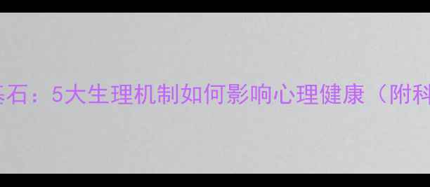 图片 身体是心灵的基石：5大生理机制如何影响心理健康（附科学改善指南）2