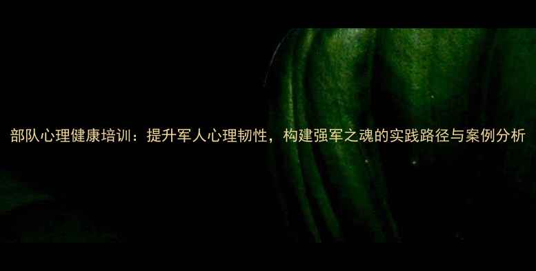 图片 部队心理健康培训：提升军人心理韧性，构建强军之魂的实践路径与案例分析