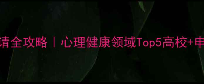 图片 🌍荷兰心理学硕士申请全攻略｜心理健康领域Top5高校+申请技巧+奖学金信息1