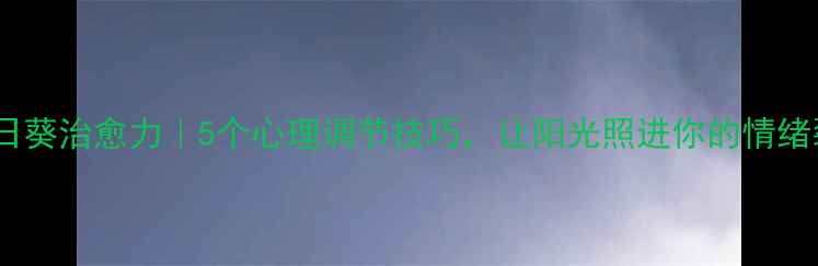 图片 🌻向日葵治愈力｜5个心理调节技巧，让阳光照进你的情绪裂缝1