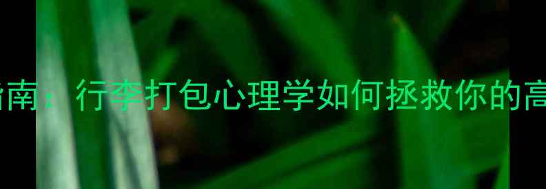 图片 📌旅行焦虑自救指南：行李打包心理学如何拯救你的高空情绪崩溃？🚀1